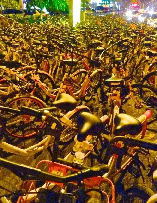 廈門新地標：由上萬輛被沒收的共享單車所堆成的共享單車墳場