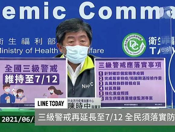 疫情最新進度 全國防疫三級警戒確定延長至7 12 Cbook Line Today