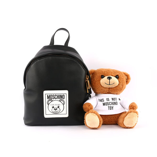 【MOSCHINO】可拆式泰迪熊後背包(黑色) A7631 8021 0555