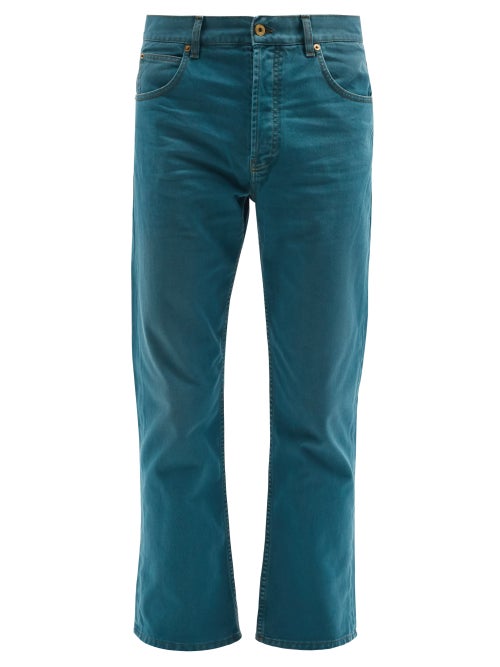 Loewe - Loewe's petrol-blue jeans are constructed with a mid-rise waist and slightly tapered, croppe