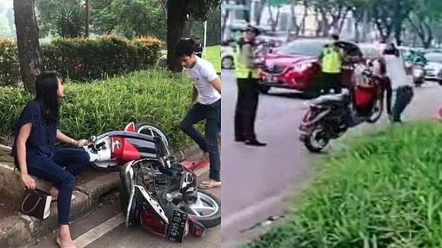 Pemuda yang Rusak Motor Pacarnya Sendiri saat Ditilang Polisi