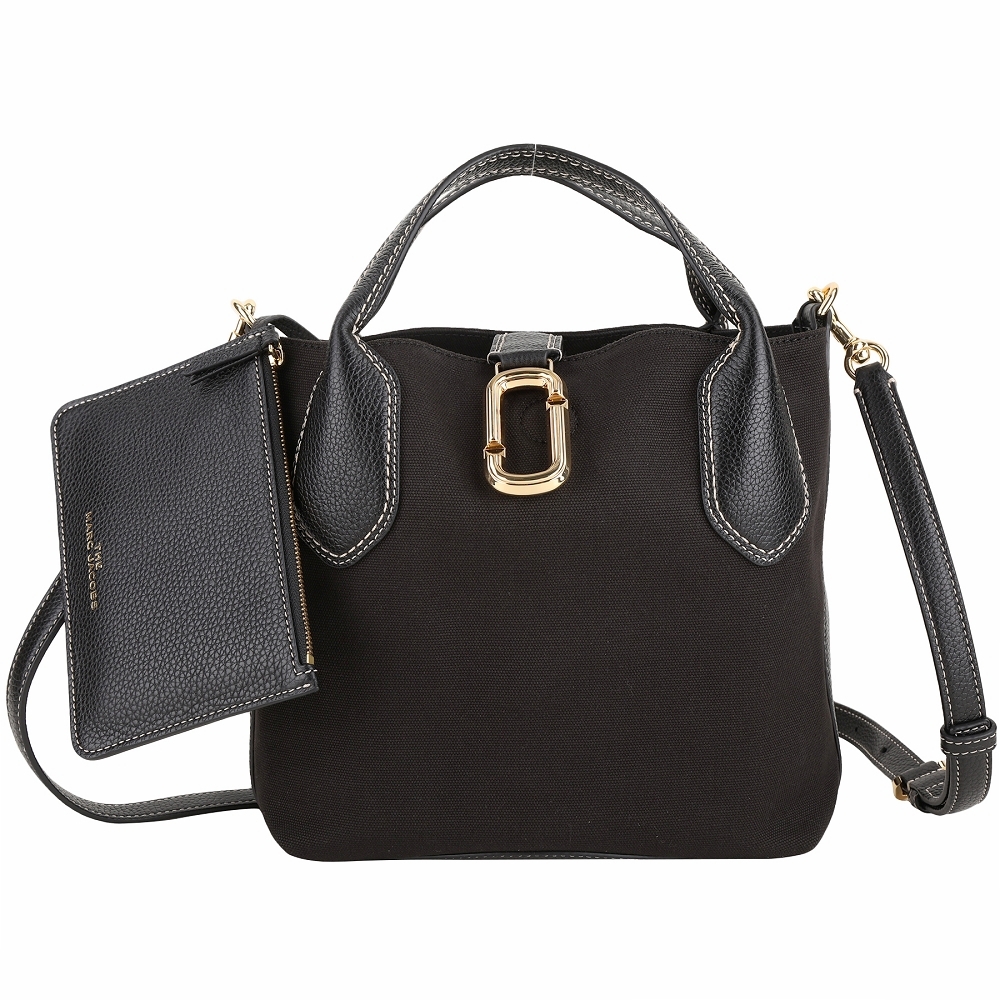 MARC JACOBS THE REPORTER J 金屬釦皮革帆布手提/斜背托特包