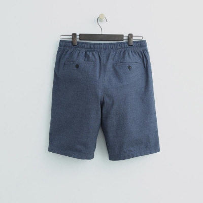 Hang Ten - 男裝 - 鬆緊休閒西裝短褲-藍