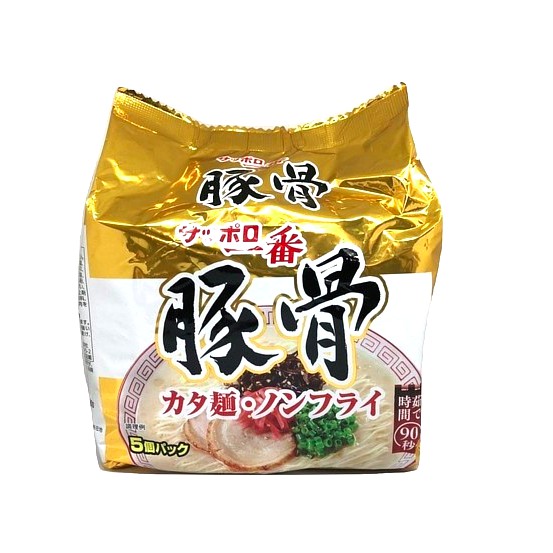 札幌一番 豚骨拉麵 5袋入說到日本九州便聯想到豬骨所熬製的豚骨拉麵。香濃滑順的湯頭，加上帶有嚼勁的麵條，大口品嚐爽度破表！！札幌一番 將九州道地風味研發豚骨拉麵袋裝麵，讓您隨時隨地皆能品嚐日式九州美味