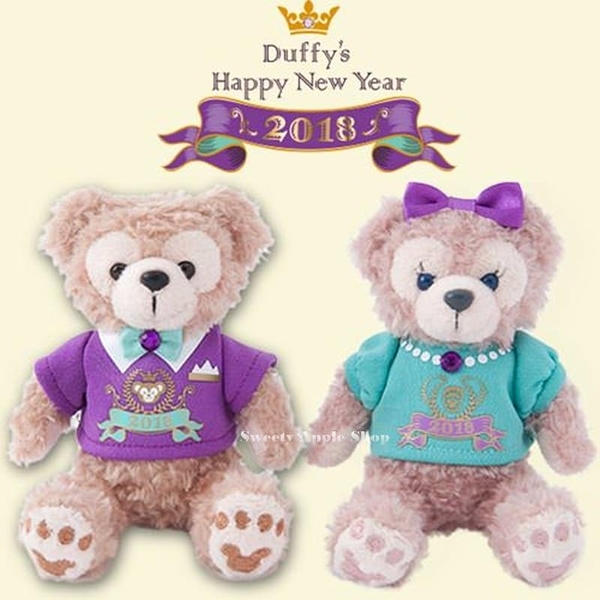 (現貨＆樂園實拍) 東京迪士尼限定 DUFFY 達菲＆雪莉枚 2018 HAPPY NEW YEAR 紀念玩偶 禮盒套組