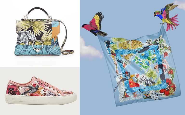 MARGOT印花提包NT79,900，BORG PRINT粉色印花休閒鞋NT23,900(圖／Salvatore Ferragamo提供)