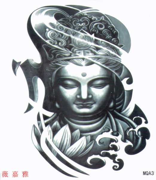 薇嘉雅 大圖經典圖案紋身貼紙 - 佛祖 (MQA31)