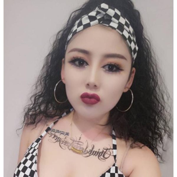 自然黑歐美大妞黑人hiphop嘻哈小捲玉米燙綁帶式中長款馬尾辮假髮【快速出貨】