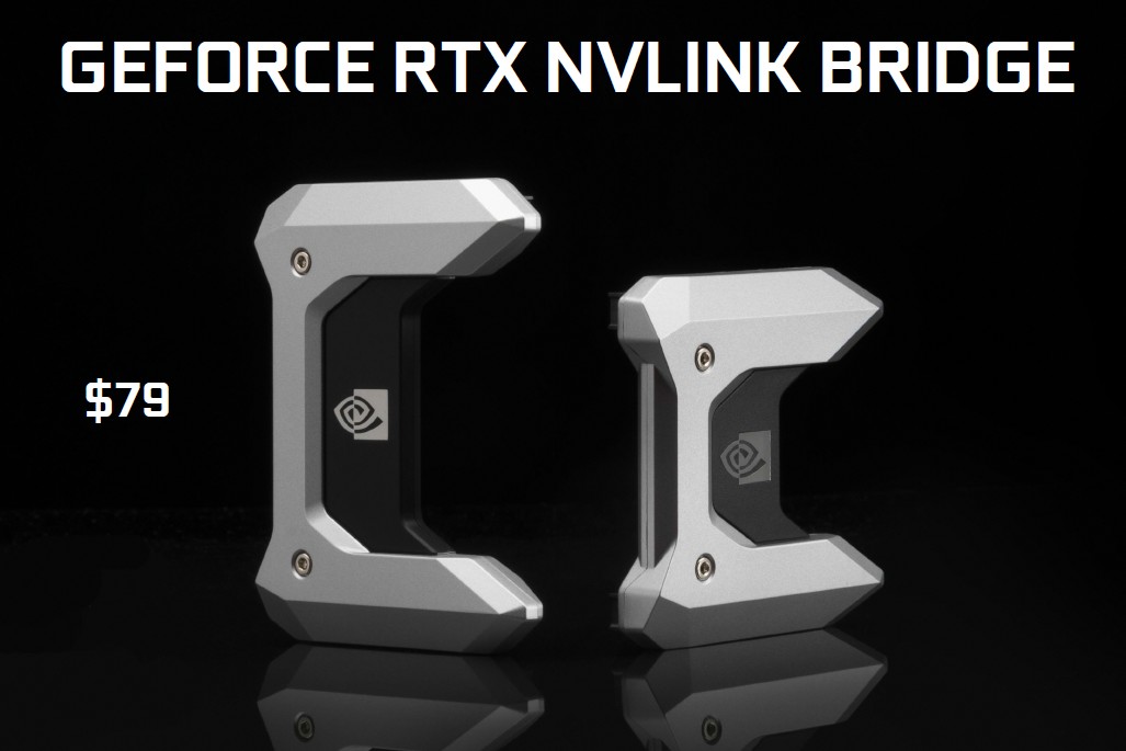 NVLINK 橋接器具備多種間隔版本，不變的是每個要價美金 79 元，折合約新台幣 2,500 元，想要跟著顯示卡或是主機板隨貨贈送有相當難度