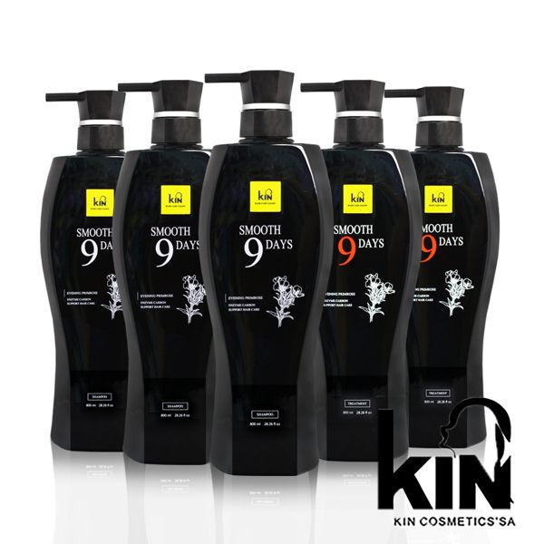 KIN卡碧絲 滑九天月見草洗護五入組 (洗髮精×3+修護素×2)【5295 我愛購物】