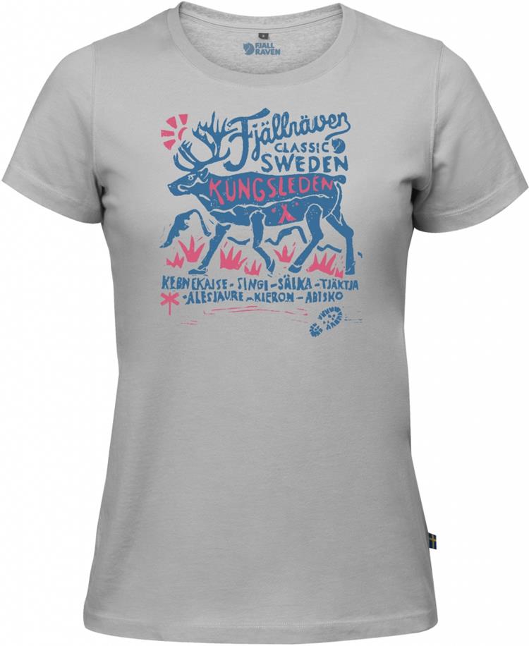 Fjallraven 瑞典北極狐 有-機棉短袖T恤/棉T/旅遊 SWE T-Shirt 女 89976 瑞典健行 020灰