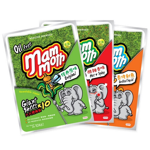 糖粉於受熱烘烤的過程中容易結成塊狀或條狀之焦糖，屬正常現象，敬請安心食用。 不論內袋是否開封，未食用完畢請放入外袋內，並壓緊夾鏈條以免海苔受潮。 包裝種類 包 口味 素甜味麻辣/香辣海苔鹹味葷原味 別