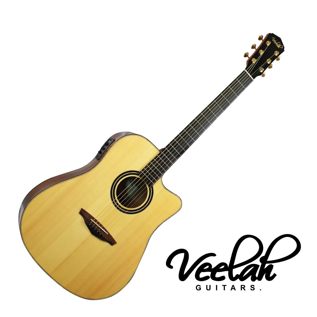 Veelah V58 DCE 民謠吉他40吋 缺角 雲杉單板 相思木背側 - 【黃石樂器】