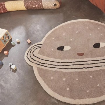 OYOY｜造型手工羊毛地毯 PLANET RUG 探險星球