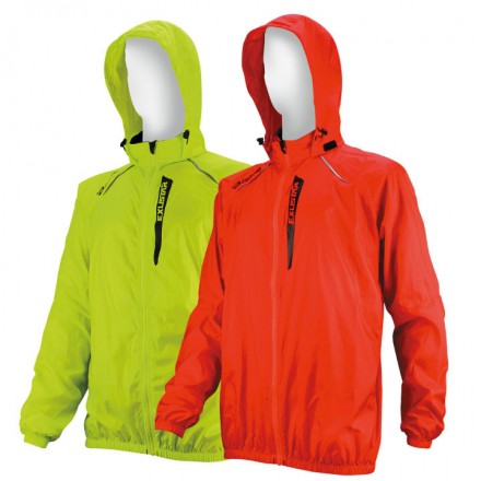 EXUSTAR輕巧風衣外套、、E-CJK017◎ 台灣製造◎ 防風，防潑水，輕巧好收納◎ 背部透氣網布設計，反光標◎ 可摺疊成小背包(腰包)攜帶方便◎ 下擺腰身具鬆緊帶功能【商品特色】該款夾克設計，採