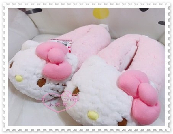 ♥小花花日本精品♥ Hello Kitty 保暖室內拖 居家拖 拖鞋 冬天必備 禦寒 粉色 大臉造型 78965409