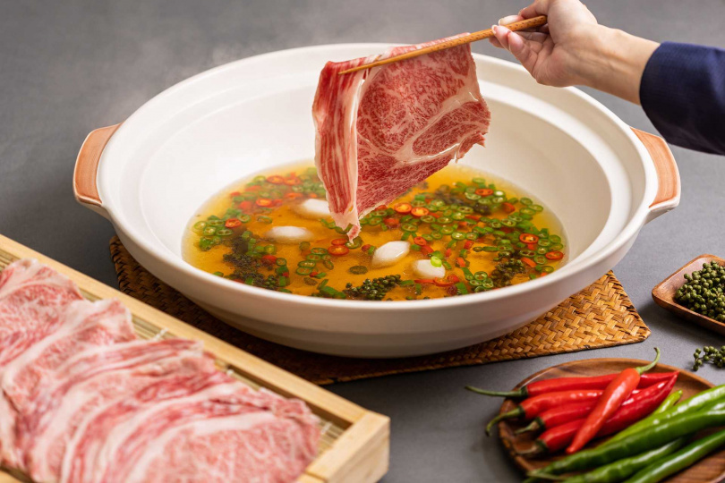 椒麻味型的「藤椒A5和牛」（圖／國賓中餐廳提供）