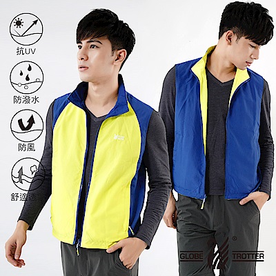 【遊遍天下】中性款抗UV防風防潑水雙面穿背心GV10016黃色