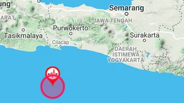 Titik Gempa di Cilacap. [Antara]