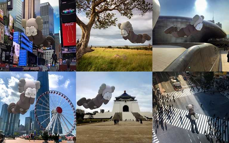 紐約時代廣場、首爾東大門DDP、台北中正紀念堂、澀谷十字路口等全世界各地都能找到KAWS喔！（圖／AcuteArt）