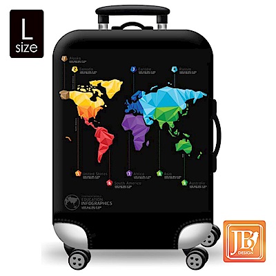 繽紛行李箱套-世界地圖L@#@ 繽紛行李箱套-世界地圖L