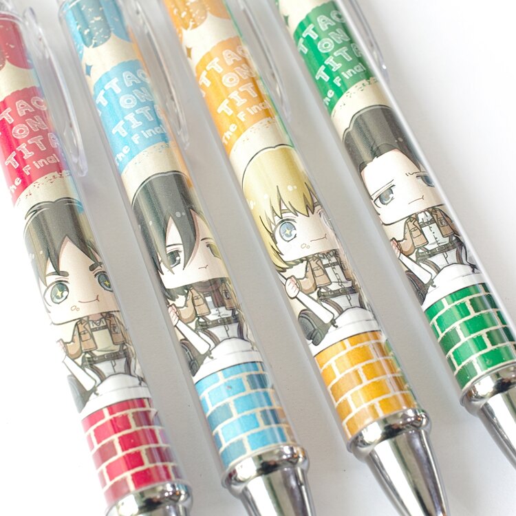 耀您館★日本製造Bell house進擊的巨人原子筆4入組BPXG(艾連葉卡米卡莎阿爾敏兵長里維阿克曼士官長)進擊の巨人