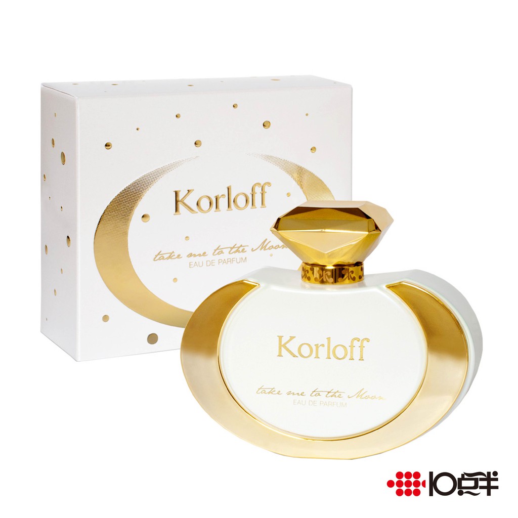 【商品特色】Korloff Take me to the Moon 月亮漫舞女性淡香精Korloff 鑽石，代表奢華和完美，能夠高雅的呈現出高貴氣質，瓶蓋的造型以鑽石呼應著品牌珠寶形象，像是謎樣的月光