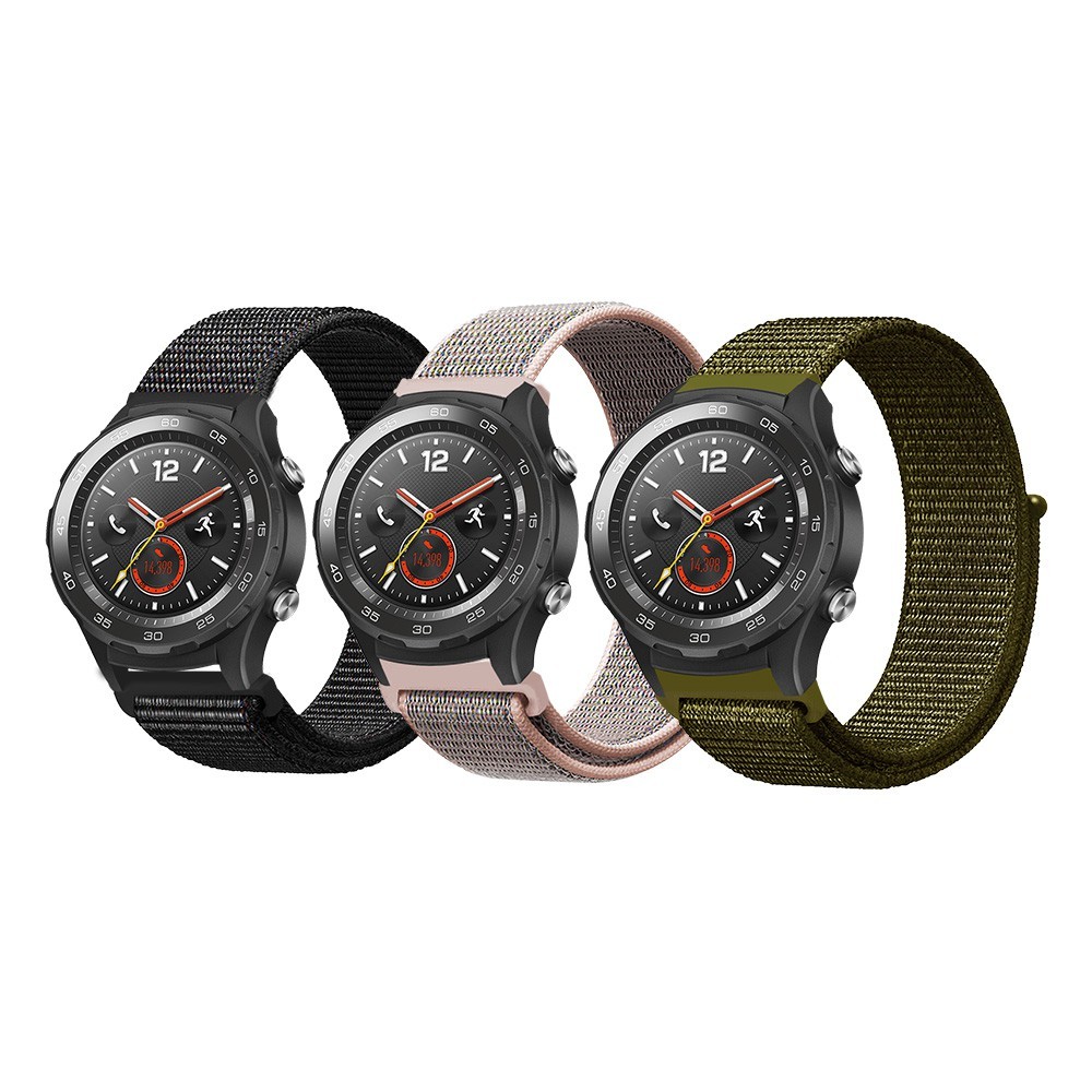 huawei watch2 22mm 尼龍織紋回環錶帶 回環式扣件可輕鬆快速地進行調節 雙層尼龍精織錶帶親膚柔軟同時方便濕氣排散 反折面的魔鬼氈更牢固令錶帶極其耐用 材質尼龍 適用機型(22mm兼容)