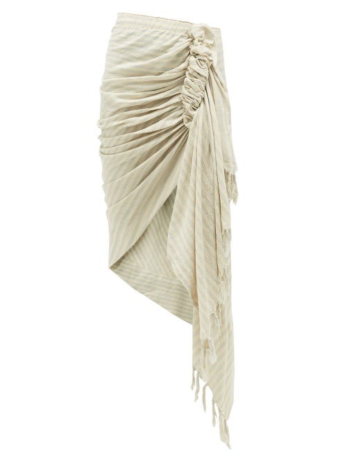 Just Bee Queen - Just Bee Queen's beige and light blue Tulum skirt is designed to sit flatteringly o