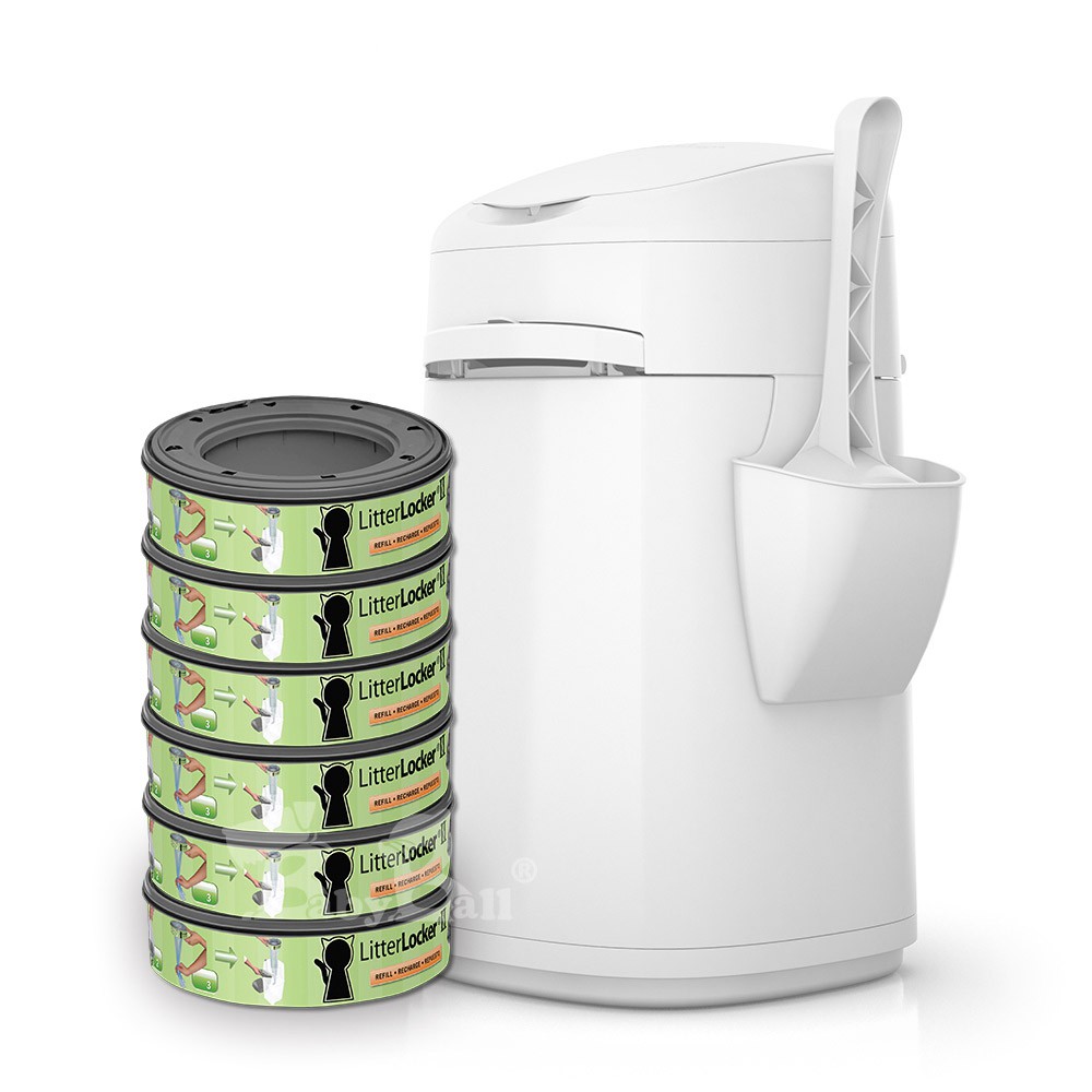 ●桶內檔片功能－內置的檔片，簡單操作，就能完整隔絕袋內氣味，給主人們清新環境，不再受便便的氣味干擾。【規格說明】●鎖便桶抗菌塑膠袋匣－鎖臭抗菌的秘密都在這!‧內容物:抗菌塑膠袋匣‧材質:25%-35%