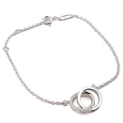 TIFFANY 1837系列-雙戒環墜飾925純銀手鍊