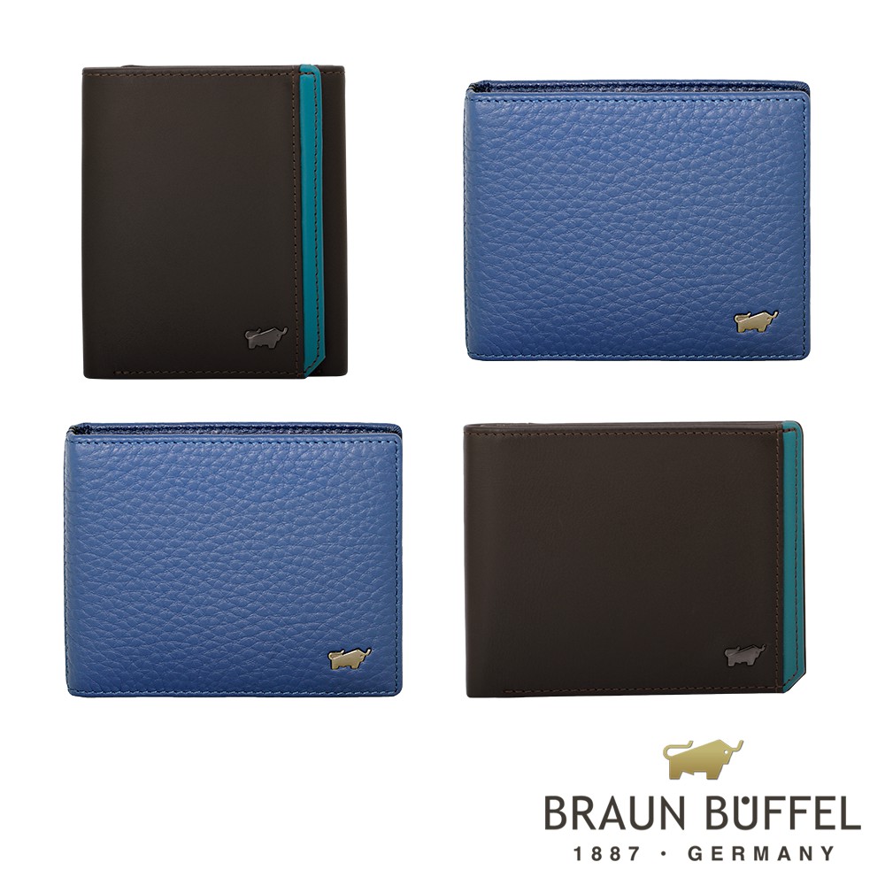 商品外觀與內容請看商品內文圖介紹【A款】BF308-311-TOB(311外棕邊撞色)品牌：BRAUN BUFFEL材質：義大利牛皮尺寸：約 8.5 x 10 x 2.5 cm夾層說明:卡片格層x7、內插袋x3、外插袋x1、鈔票格層x2、透明窗x1市價:4,300 【B款】BF195-312-IR(312外鳶尾藍內黑)品牌: BRAUN BUFFEL材質：義大利牛皮尺寸：約 11 x 8.5 x 1.5 cm夾層說明:卡片格層x6、內插袋x2、鐵夾x1市價:3,700【C款】BF195-316-IR(316外鳶尾藍內黑)品牌: BRAUN BUFFEL材質：義大利牛皮尺寸：約 11 x 9 x 1.5 cm夾層說明:卡片格層x5、內插袋x2、透明窗x1、鈔票格層x2市價:3,900【D款】BF308-315-TOB(315外棕邊撞色)品牌：BRAUN BUFFEL材質：義大利牛皮尺寸：約 11.5 x 9 x 2 cm夾層說明:卡片格層x4、零錢袋x1、內插袋x2、外插袋x1、鈔票格層x2市價:4,300 商品顏色會因電腦螢幕或設定差異關係略有不同，請以實際商品顏色為準所有商品皆附紙盒、紙袋＊＊＊＊＊＊＊＊＊我們是德國小金牛台灣區總代理公司商品絕對保證是真品，真真正正的專櫃貨喔售後若有任何商品保養或維修需求我們都很樂意為您服務※凡購買本商店商品，皆附品牌紙盒與送禮提袋※（包款因體積限制所以不提供紙盒僅提供提袋喔）小叮嚀：1. 商品均為實品拍攝和尺寸測量，可能會因商品材質或丈量等因素影響而產生誤差，圖文僅供參考，請以收到實品尺寸為準。2. 商品圖檔顏色因電腦螢幕設定差異會略有不同，以實際商品顏色為準。#男夾 #皮夾 #短夾 #長夾 #男生皮夾 #送禮 #牛皮 #真皮 #真牛皮 #小牛皮 #BF192 #BF195 #BRAUNBUFFEL #德國小金牛#小金牛