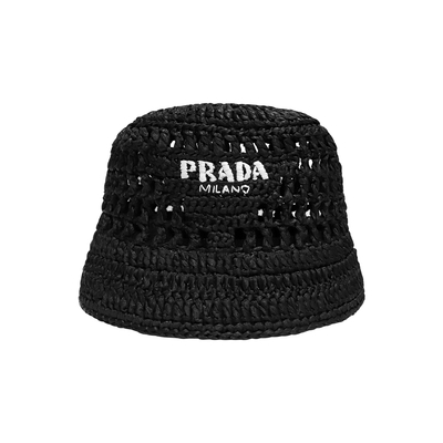 PRADA 拉菲草漁夫帽 (黑)