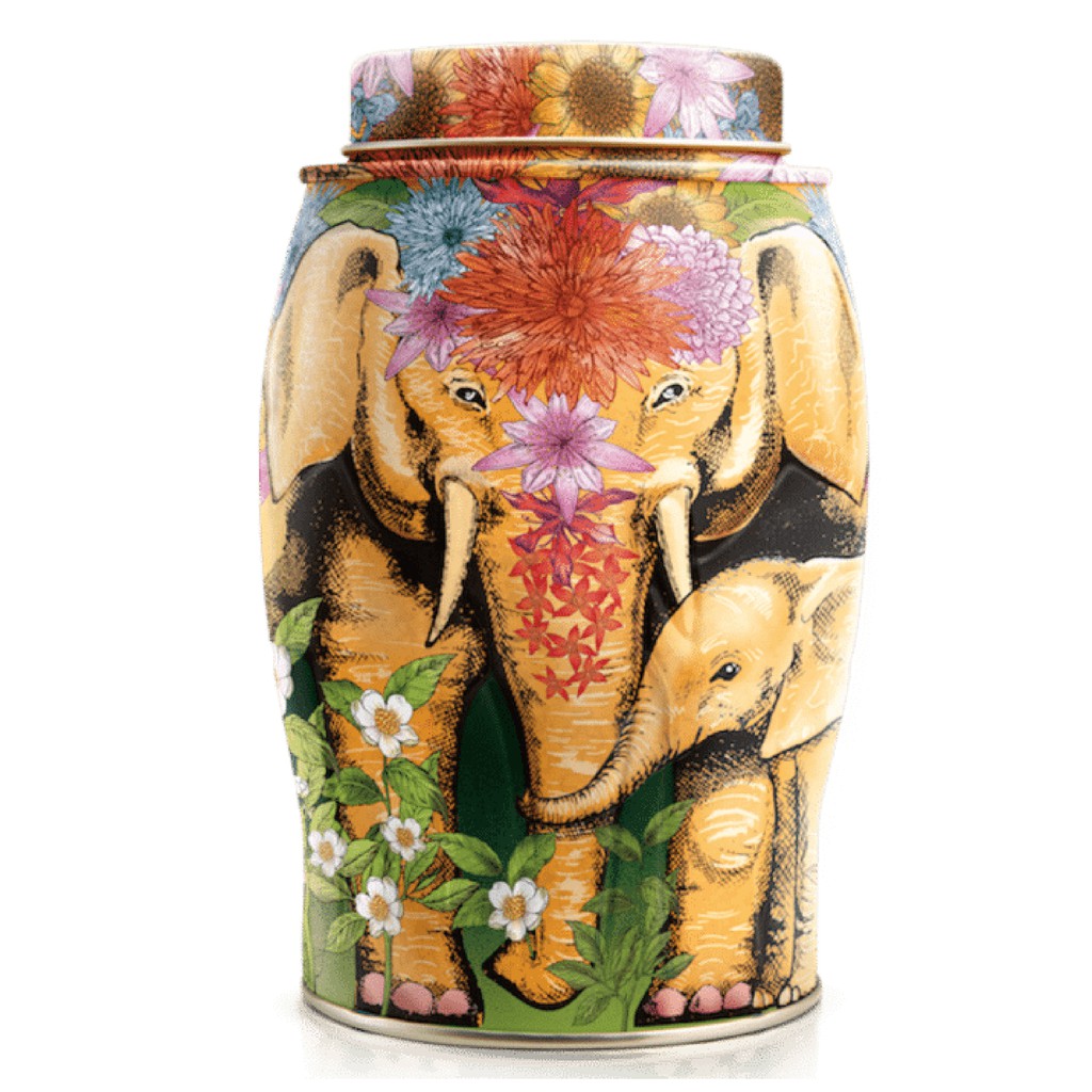 威廉森茶-仲夏花園大象茶罐(內含伯爵茶/40個熱封式茶包)