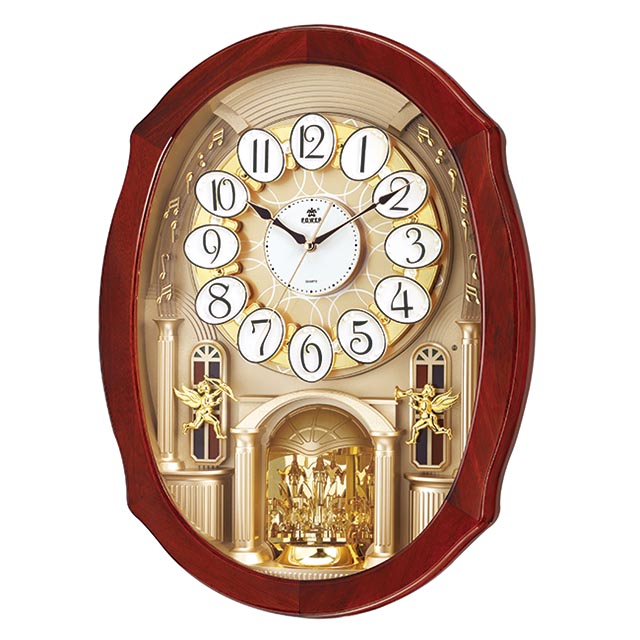 ♪木製音樂掛鐘﹧水晶轉擺﹧高品質♪【霸王鐘】|機芯| 高品質石英靜音機芯|鐘殼材質| 實木|特色| 三組18首音樂、音量調節、鐘擺動感轉擺、LED燈光|特殊功能| 超靜音走時、整點報時、焦糖瑪奇朵棕|