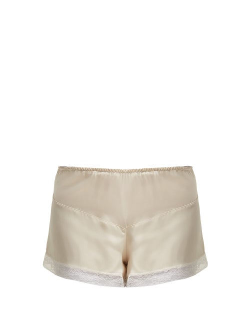 MORPHO + LUNA - Morpho + Luna's cream silk Bina pyjama shorts have been sand-washed during the const