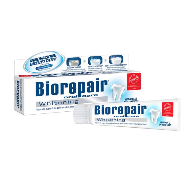 詳細介紹 貝利達亮白修護牙膏75ml 牙齦呵護細緻 牙齒修護極致 修護琺瑯質損傷!提升牙齒白皙色階 義大利原裝進口 奈米科技配方與亮白技術 獲義大利最具創新性口腔護理產品類大獎 填補琺瑯質同時在表面形