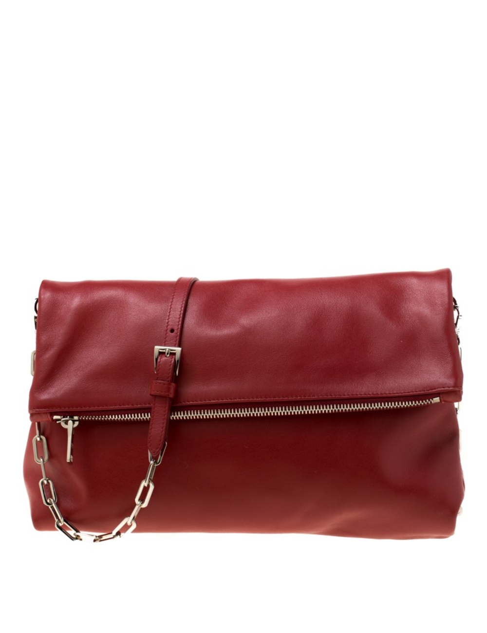 精心設計以喚起時尚感覺，這款皮革包必定會讓您轉頭。這件皮革外表是絕佳的選擇。普拉達（Prada）的這款配件將為您的壁櫥增添些許魅力。它具有折疊式頂部和皮革內飾。