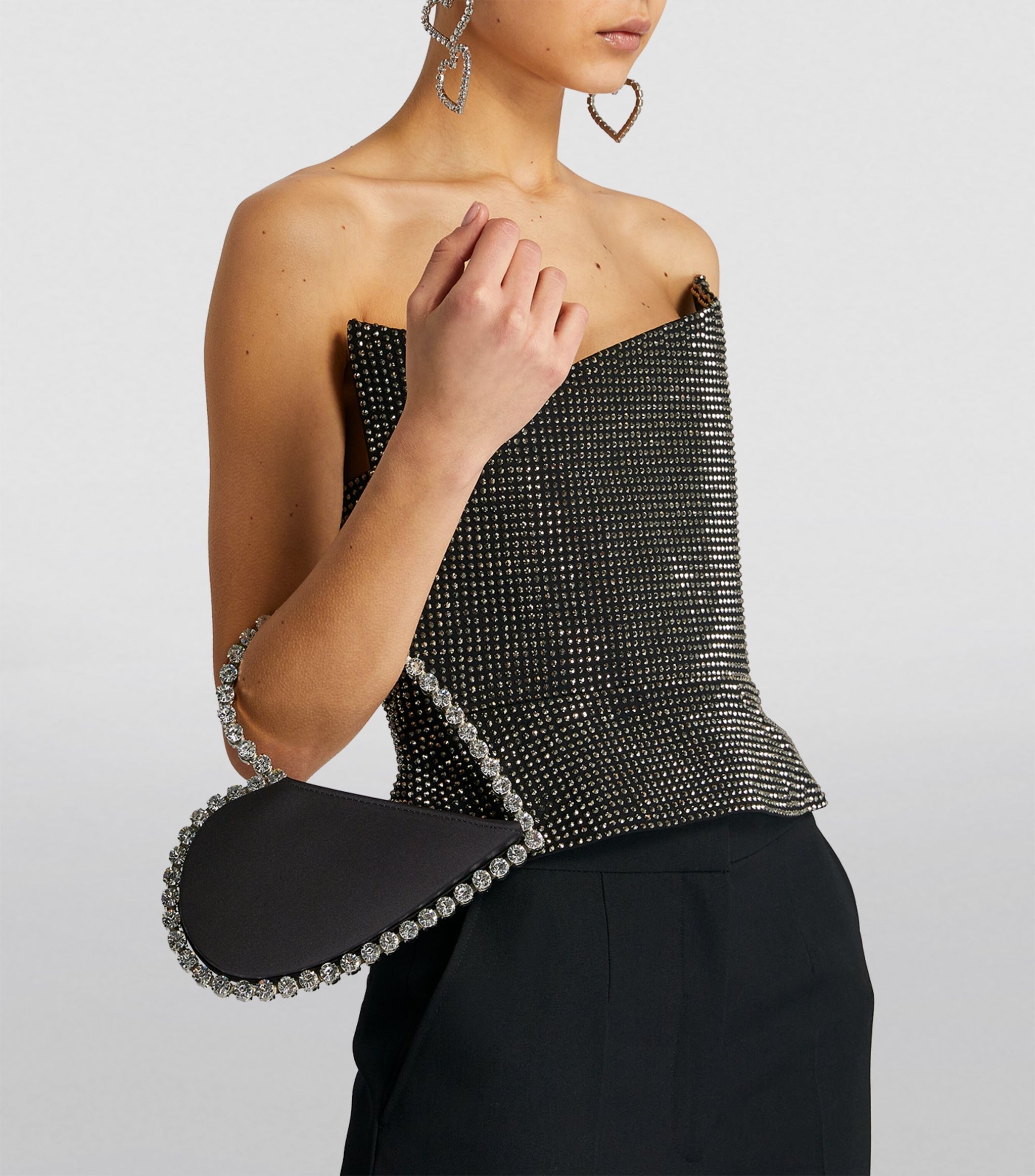 L'ALINGI Satin Embellished Love Clutch Bag