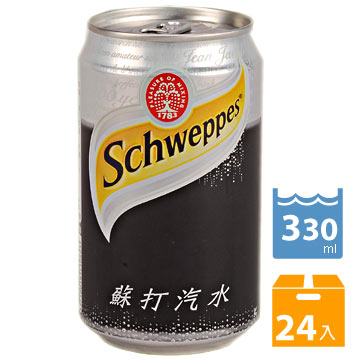 舒味思schweppes 原味蘇打汽泡水 330ml x 24瓶 瓶裝水 礦泉水 進口水 汽水 氣泡水 蘇打水 調酒 酒吧 飯店 (HS嚴選)