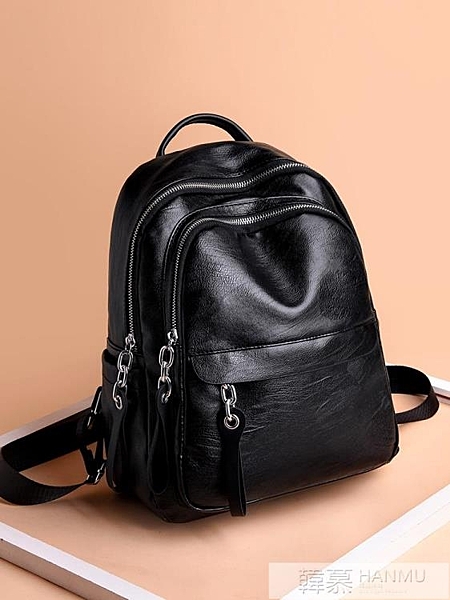 後背包女2019新款潮韓版百搭時尚軟皮女士小背包女學生書包女包包