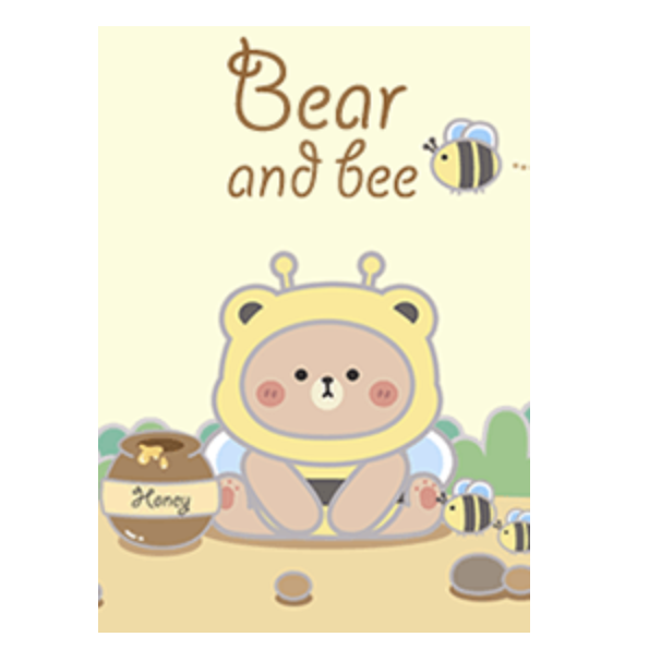 Bear and Bee on yellow!