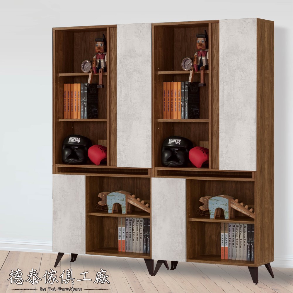產品規格DINO清水模風格5.3尺組合書櫃 A011-T16x2寬160*深32*高181 (cm)--------------------------------------------------