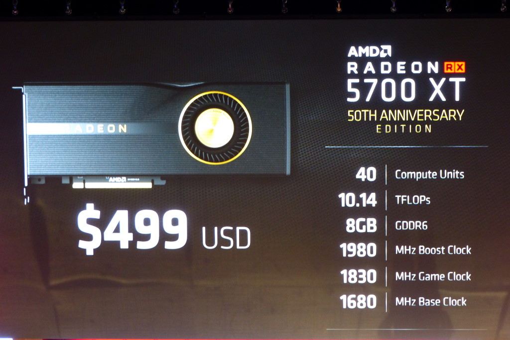 ▲ Radeon RX 5700 XT 50th Anniversary Edition 提供更高的運作時脈。