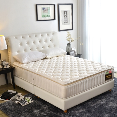 Ally愛麗 正三線雲端乳膠-護邊蜂巢式獨立筒床-雙人加大6尺