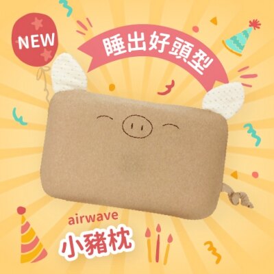育兒新鮮貨☆cani有機棉 airwave護頭枕(小豬款)超值優惠