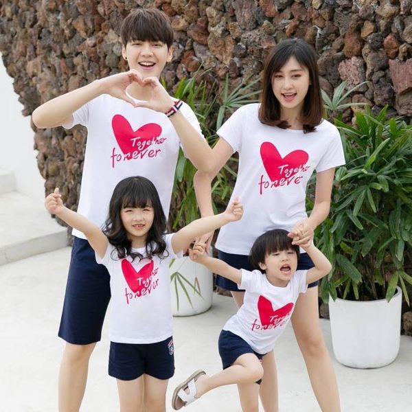 ★甜蜜蜜親子裝★韓版JX-S9935★《永遠在一起》短袖親子裝♥情侶裝