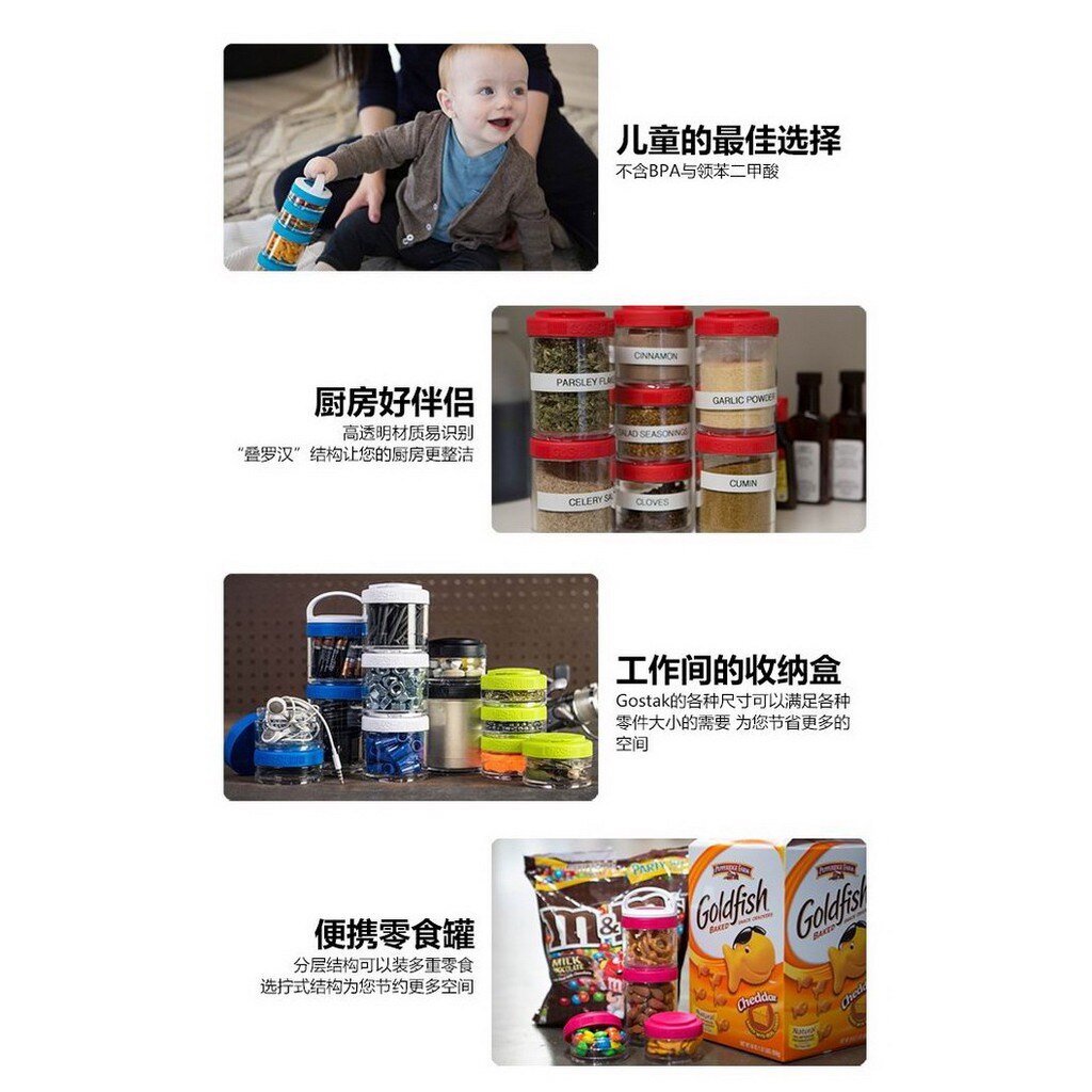 美國Gostak密封防潮便攜藥盒隨身維生素藥粉盒旅行零食分裝小盒