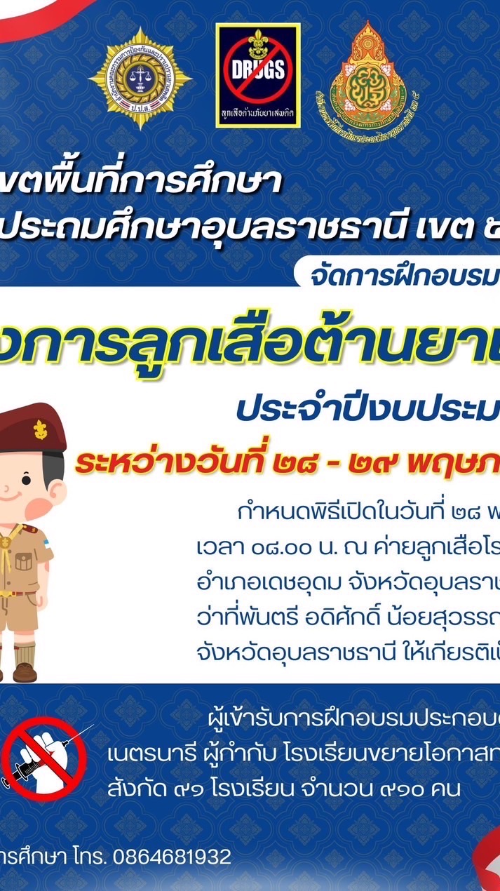 ผู้เข้าร่วมอบรมลูกเสือต้านภัยยาเสพติด 2568