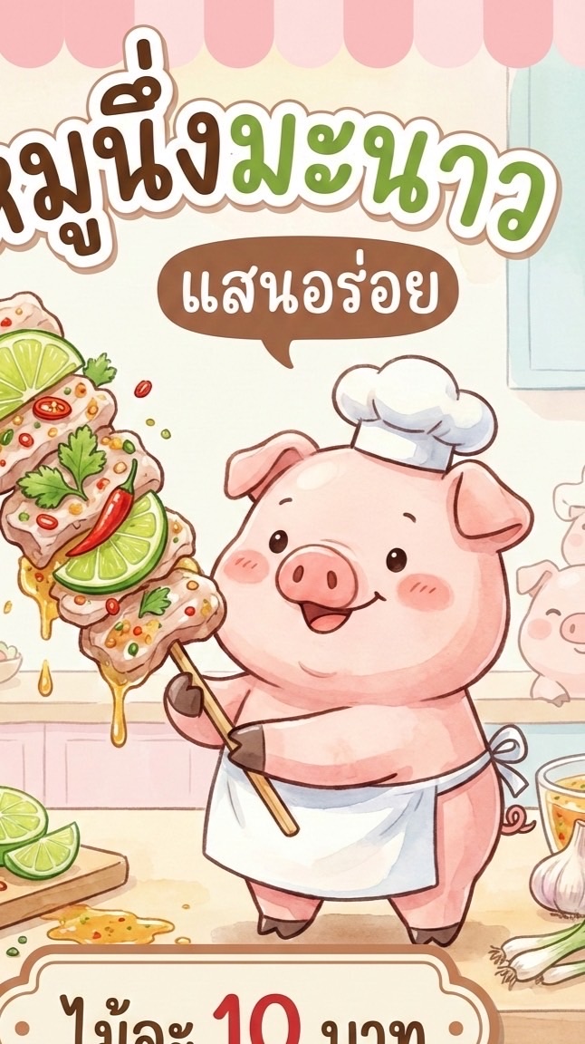 หมูนึ่งมะนาวแซ่บแซ่บ